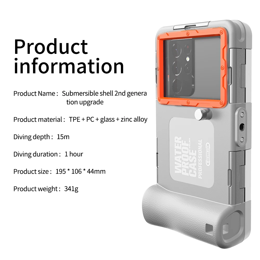 2 Generation Underwater Bluetooth Diving Box 50ft/15m Depth Waterproof Phone Case for IPhone and Samsung LG Google MOTOROLA