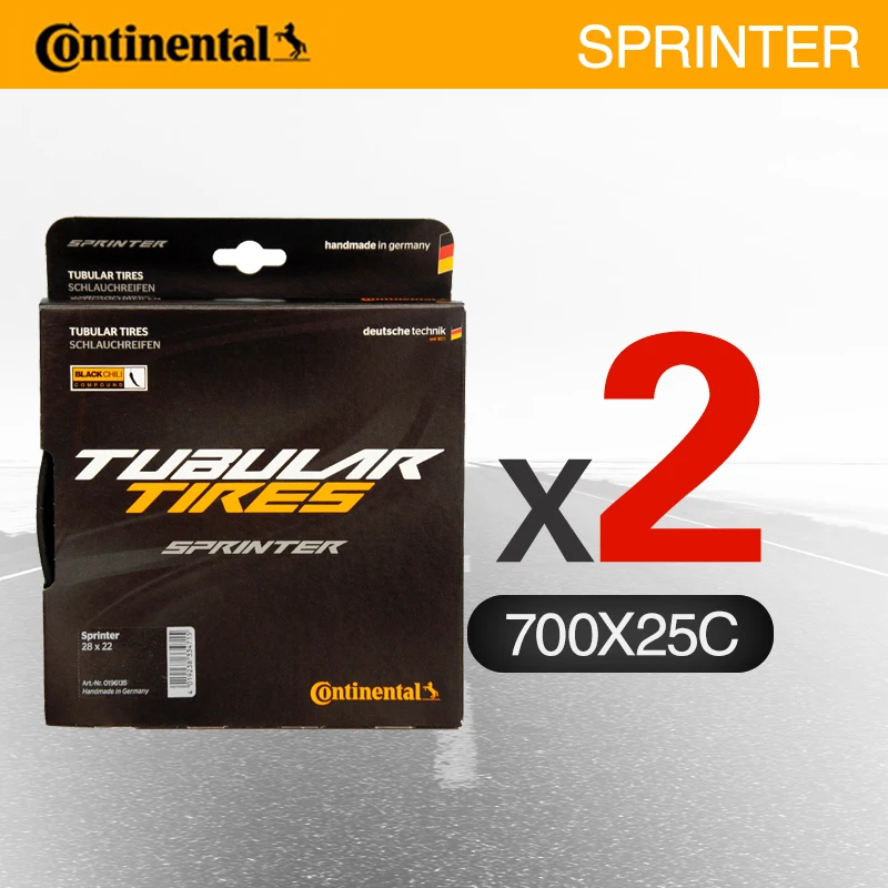 Continental Sprinter Gatorskin/Concurrentie Buisvormige Racefiets Band Zwart 28 "X 25Mm 180 Tpi Stab-Proof cut-Proof Buis Band