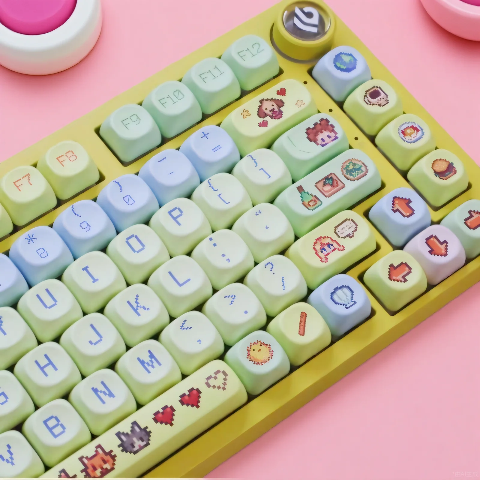 Cute series keycaps, MOA height, suitable for all kinds of mechanical keyboards, suitable for both men and women.