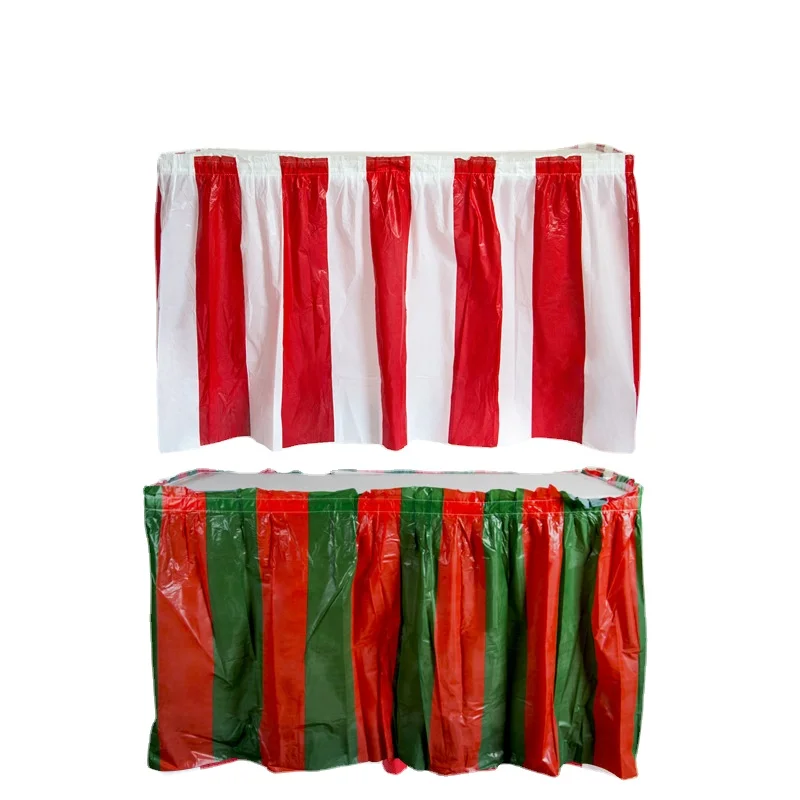 Christmas Tablecloth Party Carnival Table Setting Props Hallowen Decoration Red and White Striped Tablecloths