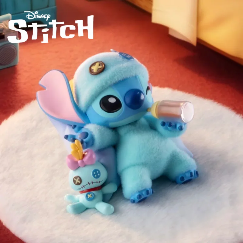 Disney Stitch In Cute Dress Series Blind Box Official Mini Anime Figure Mystery Box Desktop Ornament Collectible Merch Toy Gift