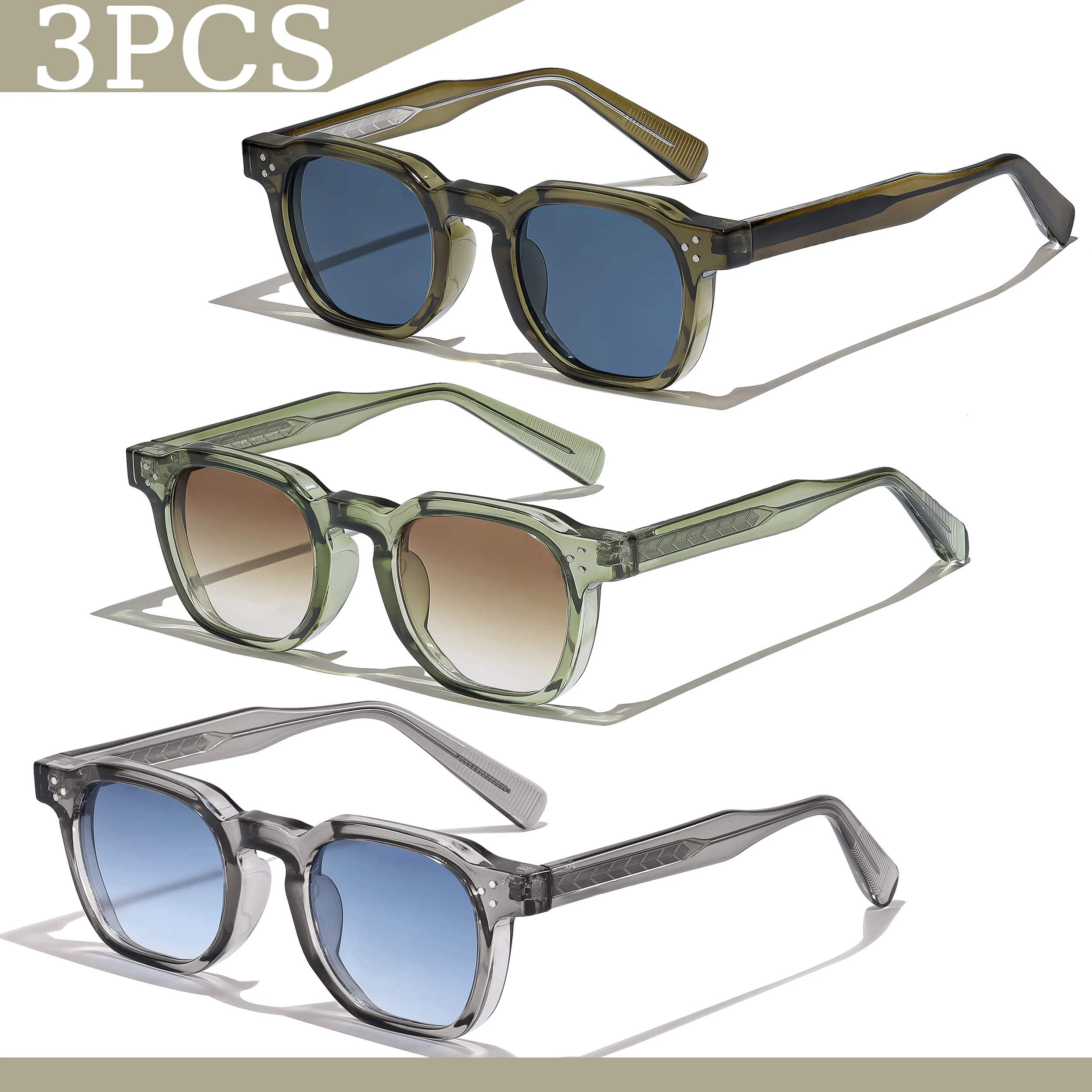 1/2/3 pièces en gros nouveau carré rétro lunettes De Soleil hommes mode Punk lunettes De Soleil femmes lunettes De Voyage Lunette De Soleil Femme UV400