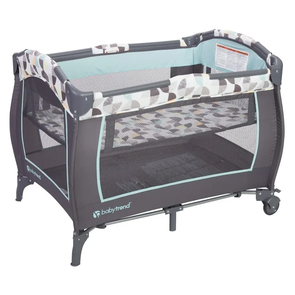 NEW.Trend-E Portable and Compact Newborn Nursery Center Pack and Play Baby Crib with Parent Organizer, Bassinet, and Travel Bag