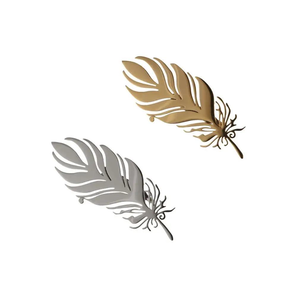 

Decoration Fashion Feather Pin Metal Simple Tree of Life Badge Trend Creative Suit Collar Brooch Bridal Party