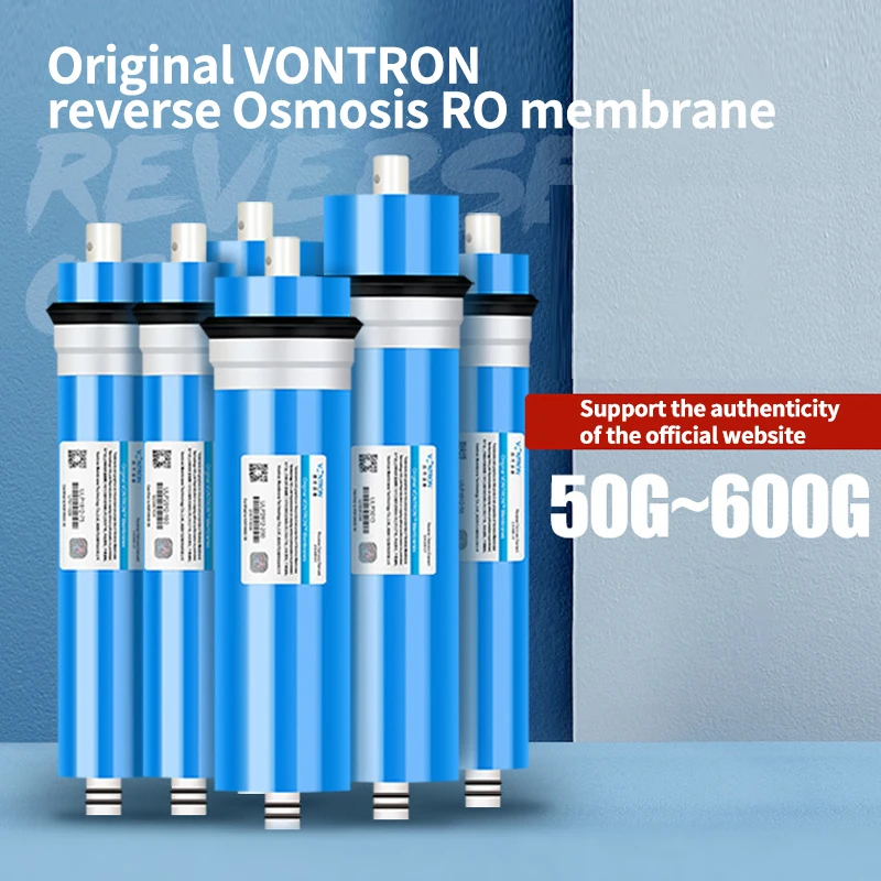 Vontron marca genuina 75/400/600/800 GPD Universal RO membrana purificador de agua para el elemento filtrante de repuesto para el hogar