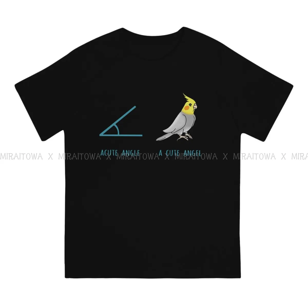 Animal Parrots Cockatiel Doodle Acute Angle vs a Cute Angel  T Shirt Harajuku Fashion Men\'s Tshirt Oversized O-Neck Streetwear