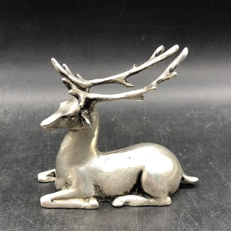 Antique Miscellaneous Collection Daqing Qianlong Year Deer Head Ornament Craft Ornament
