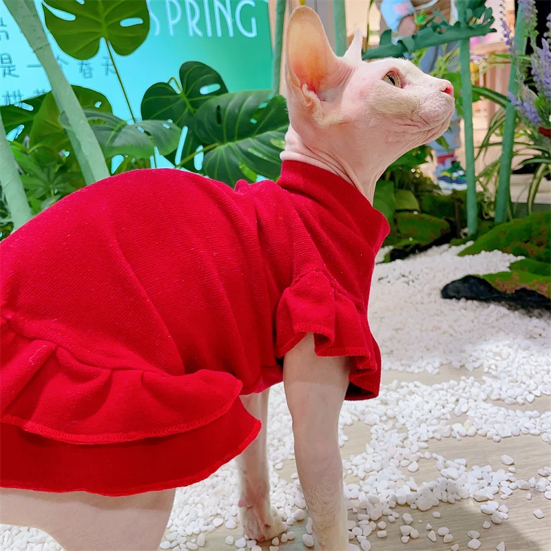 

Sphynx Cat Clothes Hairless Cat Clothes Spring Soft and Skin-friendly Devon Cat Clothes Clothes for Kitten,Small Cats and Dogs