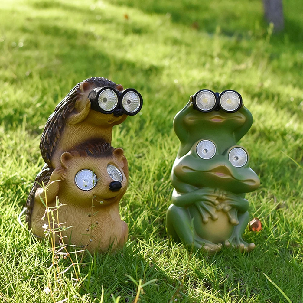 

Creative Solar Frog Resin nament Garden Statue Night Light Outdoor Decor Small Figurine Patio Yard Accessories Lawn Light