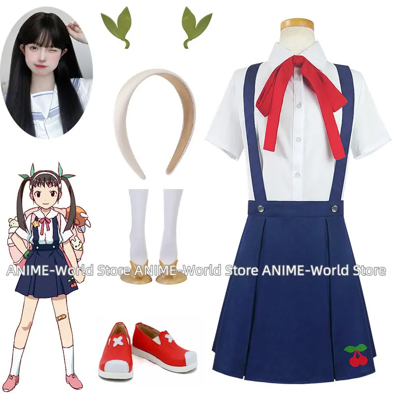 Anime Monogatari Series Mayoi Hachikuji Cosplay Costume School Uniform Dress Outfits Halloween Carnival Suit Custom Made