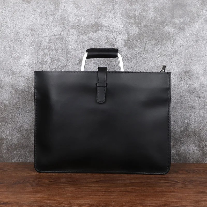 A.net Itu-Sac messager en cuir véritable pour homme, portefeuille marron noir, étui à bombes de bureau, portefeuille vintage, haute qualité, A4, M1823, entreprise initiée