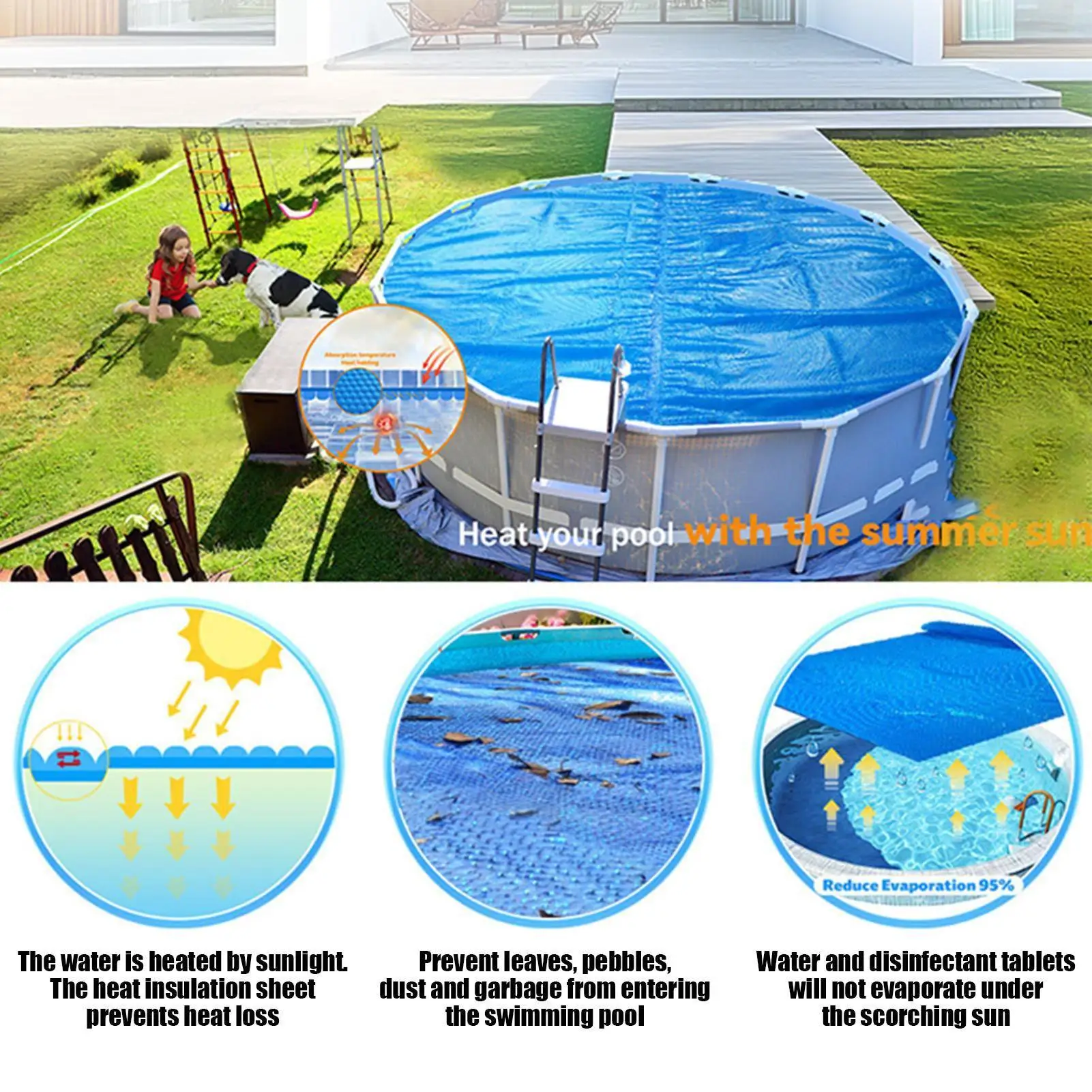 Solar Pool Cover Rectangle Solar Blanket For Pools Inground Aboves Ground Swimming Pool Solar Cover Pond Accessories