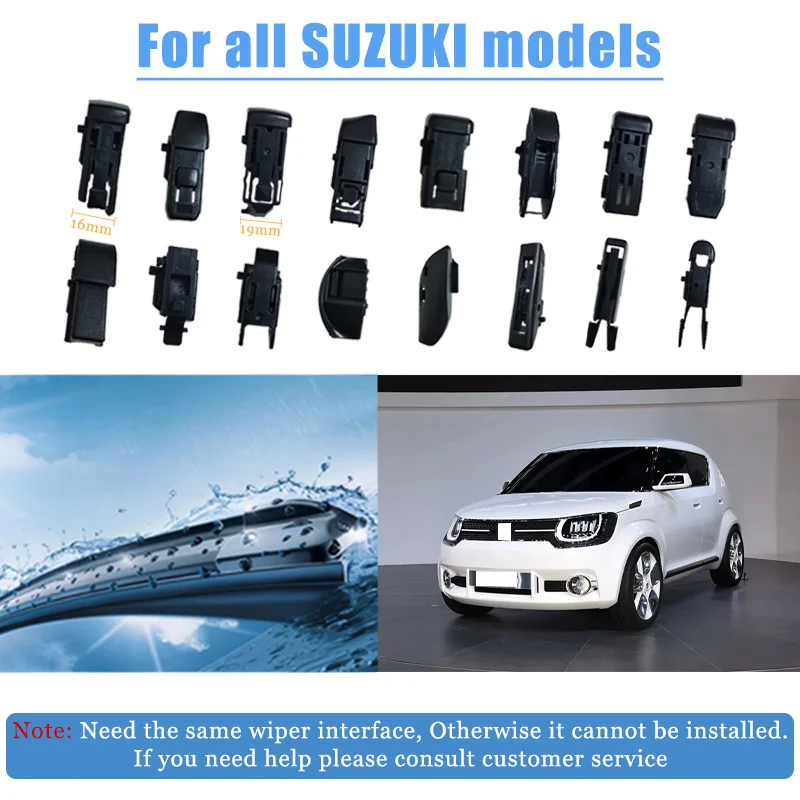 

For SUZUKI 1PCS Universal Car Windshield Wiper Blades Soft Rubber Automotive Replacement Wiper Easy to Install