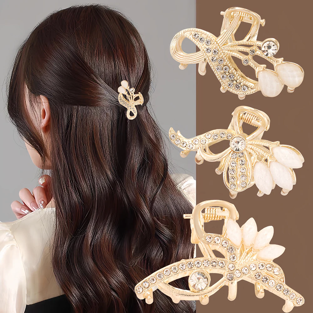 

Small Size Butterfly Shark Hair Claw Rhinestone Metal Bowknot Hair Clip Women Bangs Non-slip Hairpin Hair Accessories