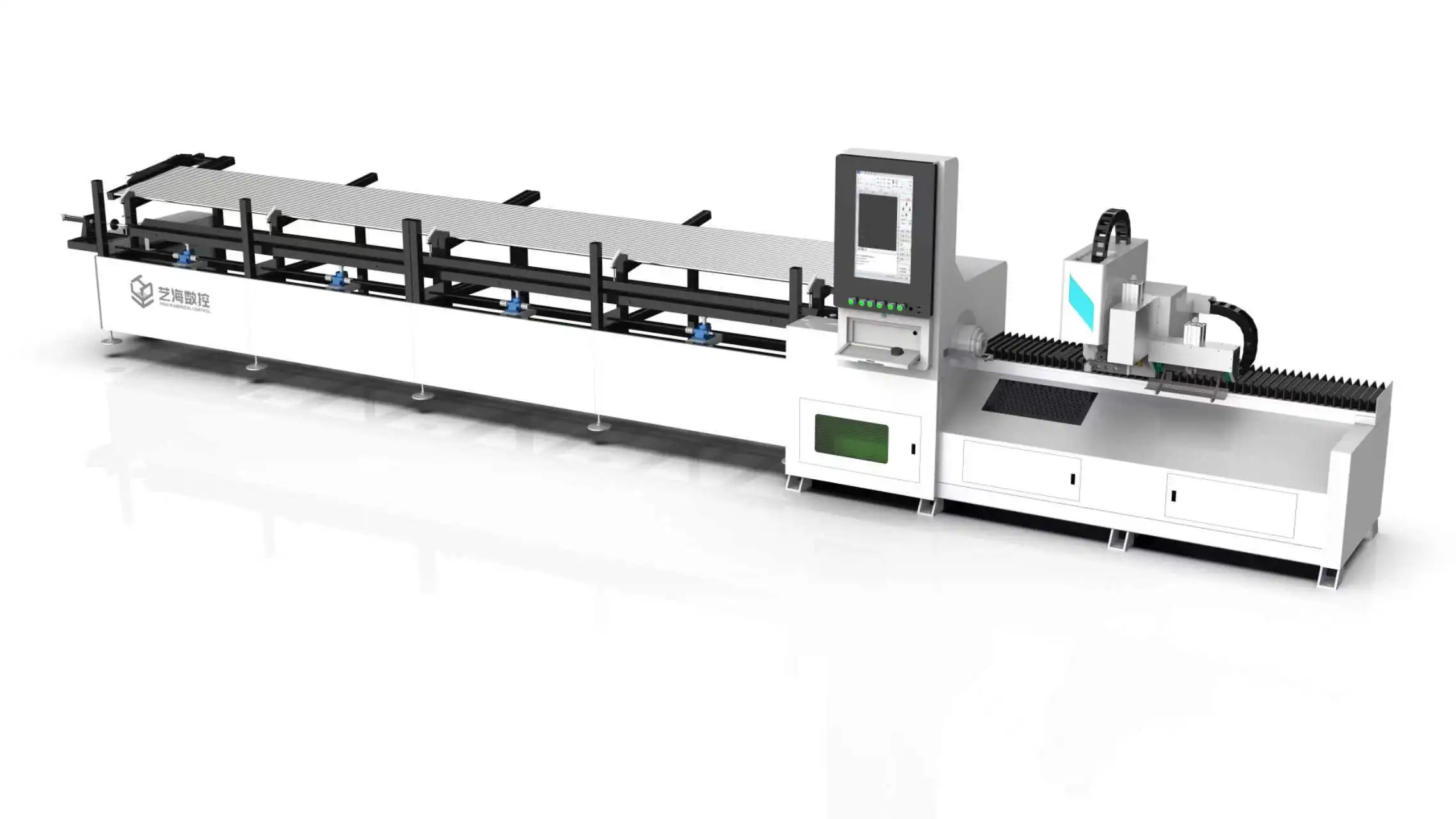 Automatic cnc fiber pull tube Laser Cutter Machine with Mobile Screen Protector and Carbon steel tube Cutting