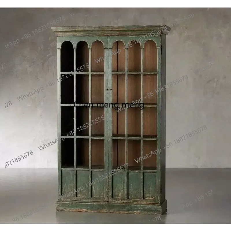 

Solid wood living room storage bookcase villa, display cabinet furniture