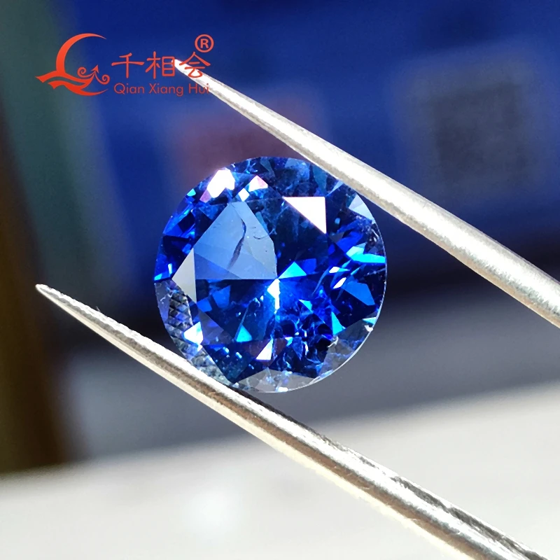 0.8mm -2.9mm melee royal blue lab created sapphire round shape diamond cut including minor cracks inclusions loose gem stone