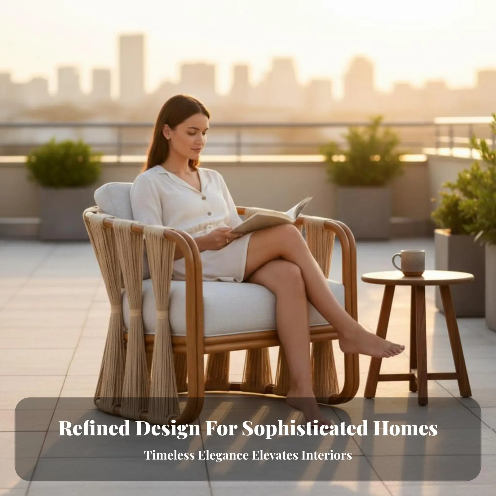 

Комплект из 4 предметов: плетеная мебель для улицы с эффектом ротанга, глубокие сиденья, современный дизайн для семей и террас