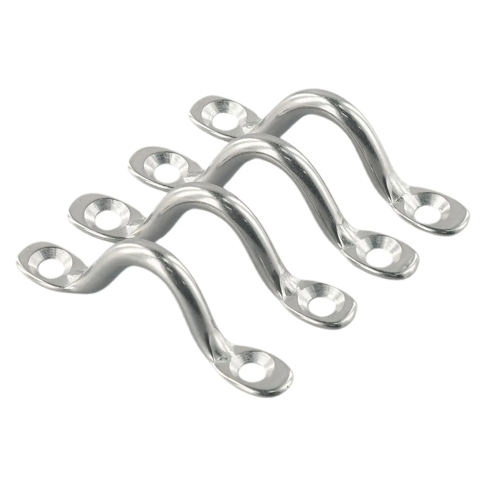 Alças de Aço Inoxidável Fio Olho Correias, Heavy Duty, Amarrar, Forma U, Yacht Peças, Arco de Prata, 5mm, 4Pcs