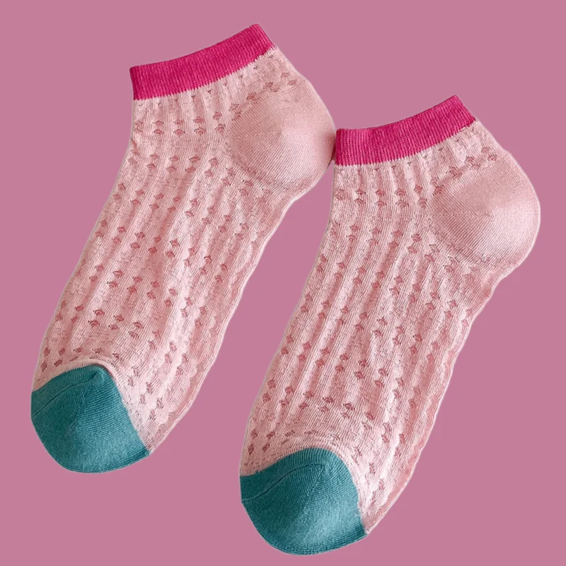 Chaussettes Courtes en Maille de Haute Qualité pour Femme, Accessoire Respirant, Fin, Assressentiavec Tout, Idéal pour Été, 5/10 Paires