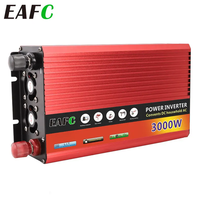 EAFC 1000W-3000W Car Inverter DC 12V to AC 220V Transformer Convert Multi-function Socket Converter Solar Inverters