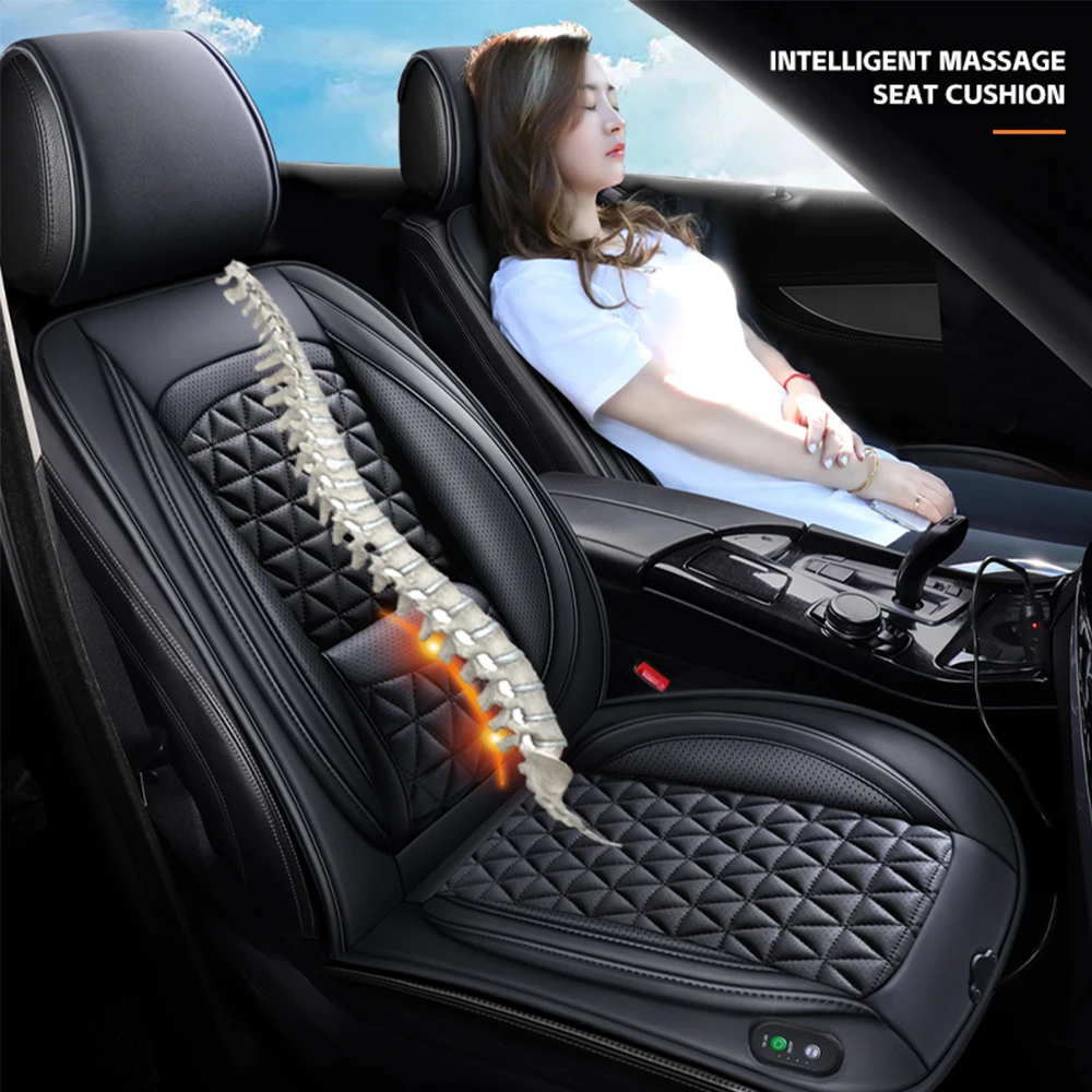 DC 12V/24V Electric Massage Car Seat Cover Chair Cushion Breathable Lumbar Support Pad Back Masssger Auto Interior Accessories