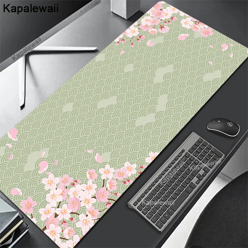 

Mouse Pad Green Cherry Blossoms Computer XXL Keyboard Mousepad Desk Mat PC Gamer Rugs Office Carpet Home Sakura Mausepad 900x400