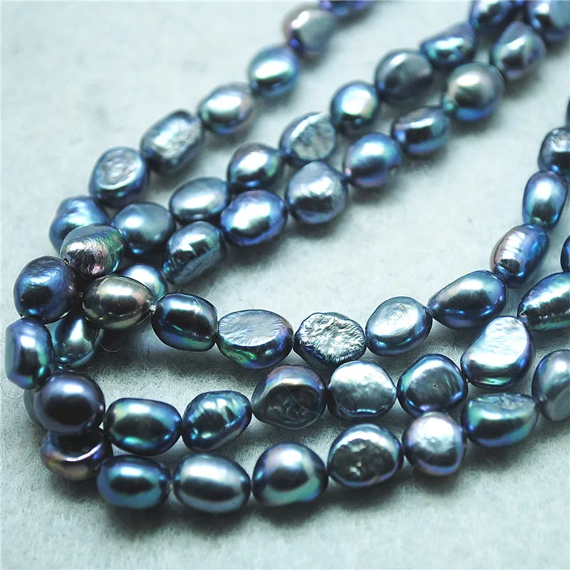 36PCS Cultured Freshwater Pearl Beads Potato Shape 7-8MM Grey Colors Pearl Strings DIY Jewelry Accessories Wholesale Free Ships