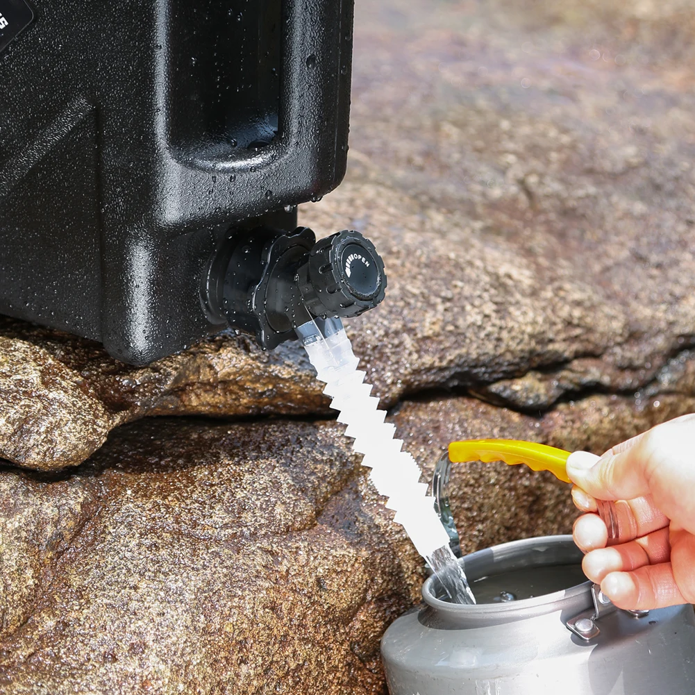 Cubierta de cubo de agua para acampar con grifo, tapa de contenedor de almacenamiento de agua, tapa de cubo de agua potable para acampar y hacer senderismo