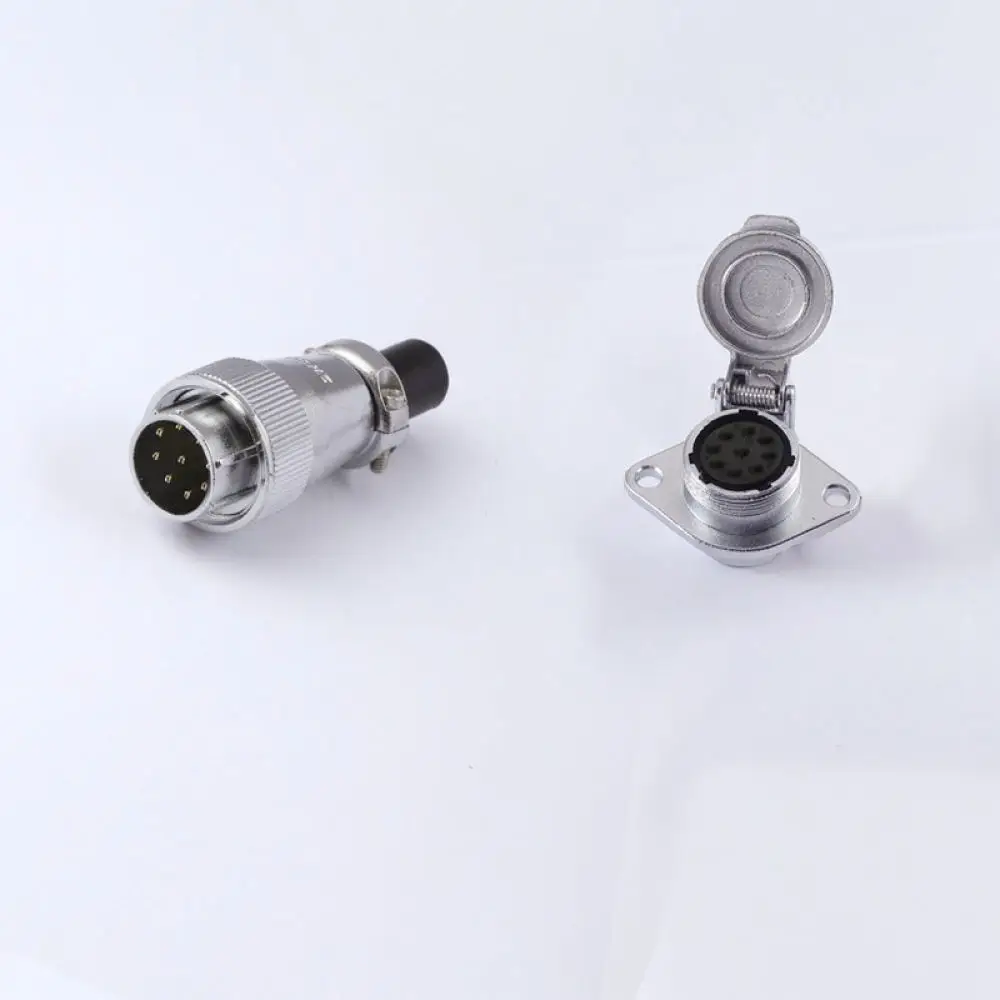 WS16 Connector Industrial Aviation Plug Socket Flange Mount With Dust Cover For ZHQCN Electric Machine Connections