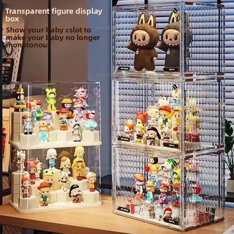 1 st tre lager akryl displayställ transparent stege handgjord anime bilmodell blinda låda förvaring smyckesorganisatör 8 best sales förvaring av blinda lådor - №3