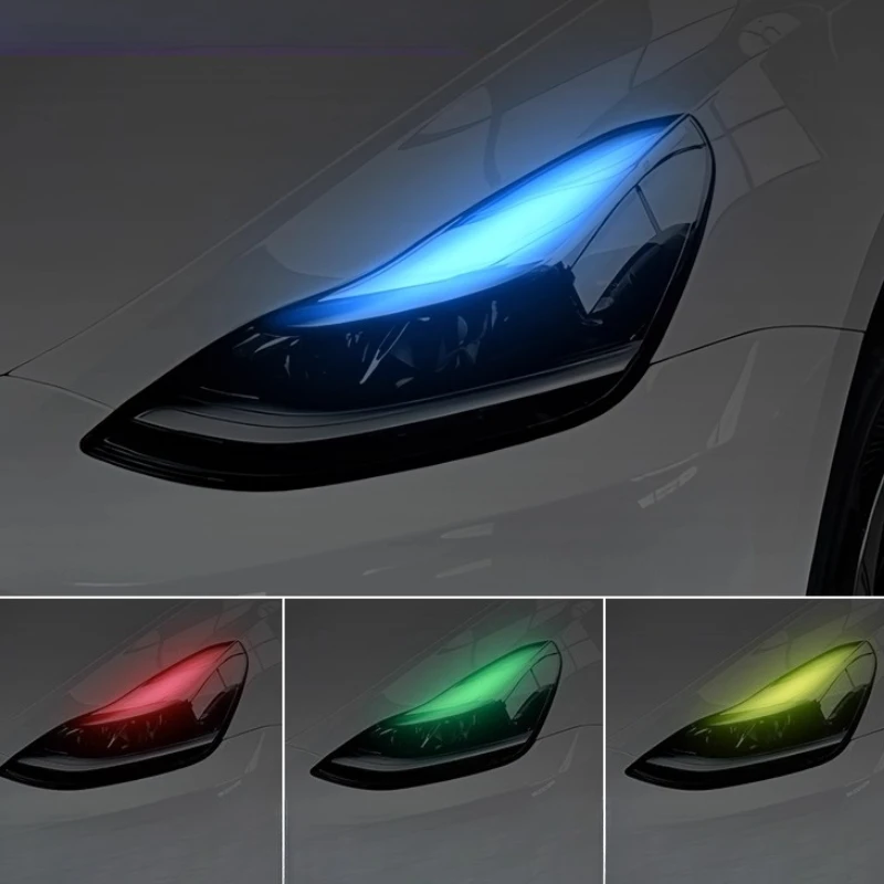 

Для Tesla Model3/Y автомобильные фары, меняющая цвет, пленка, дневные ходовые огни, пленка, меняющая цвет, модификация автомобильной наклейки