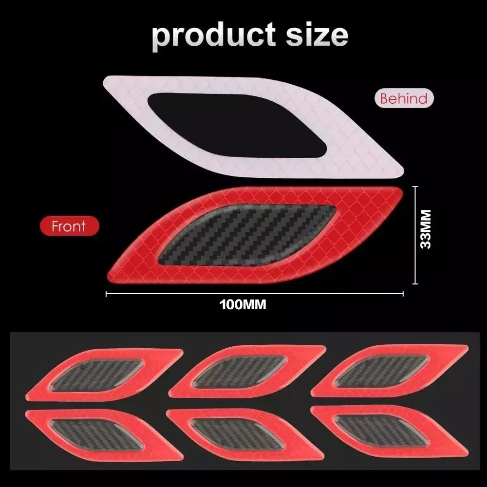 Универсальный набор светоотражающих лент из углеродного волокна — знак безопасности и предупреждающие полосы для капота автомобиля, колесных арок, бампера