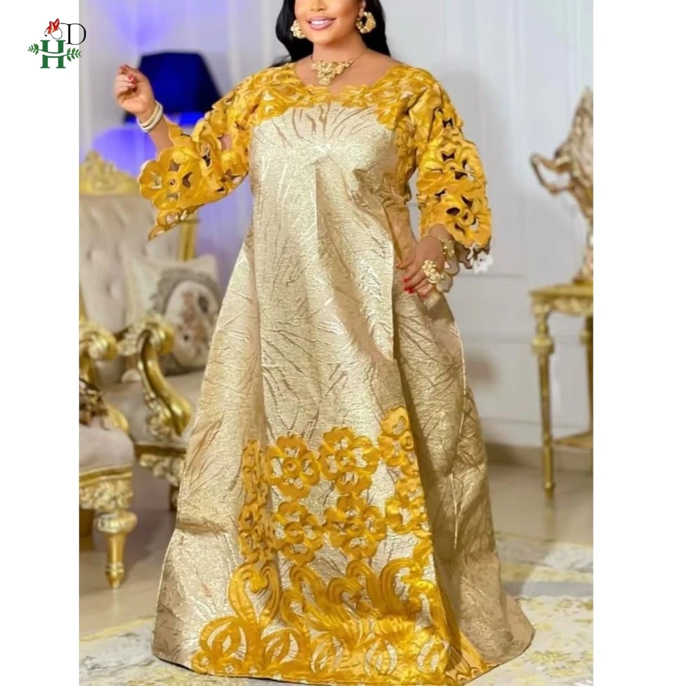 H&D African Dresses for Woman Turkey Dress Sequin Diamond Robe Africaine African Clothing Fashion Boubou Africain Femme 2026 New
