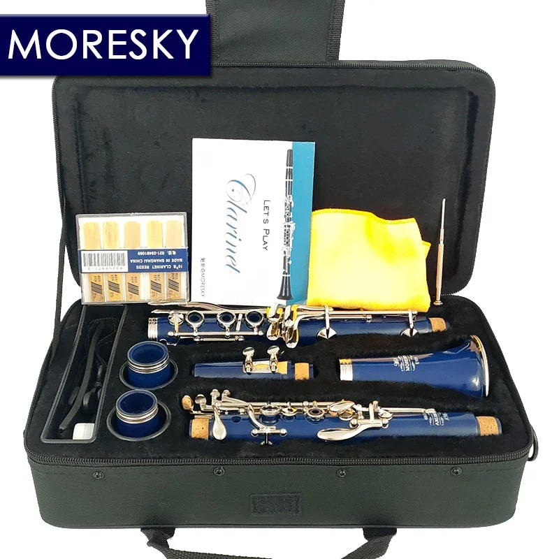 

MORESKY Bb Clarinet 17 Keys Sib Klarnet Navy Blue Clarinete With Case E109