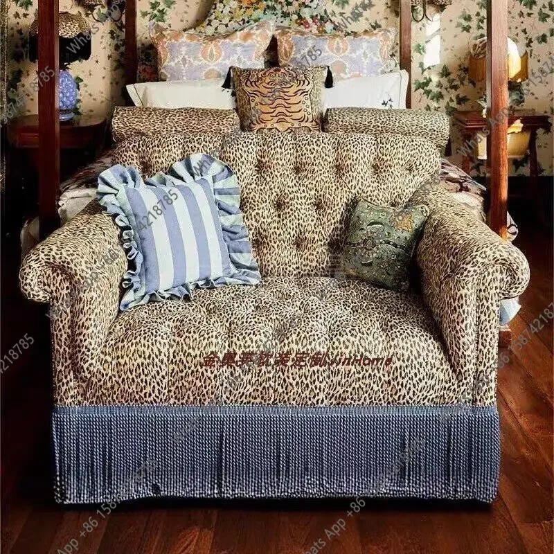 65 N American retro fringed foreign style French medieval homestay hotel studio multi-person sofa