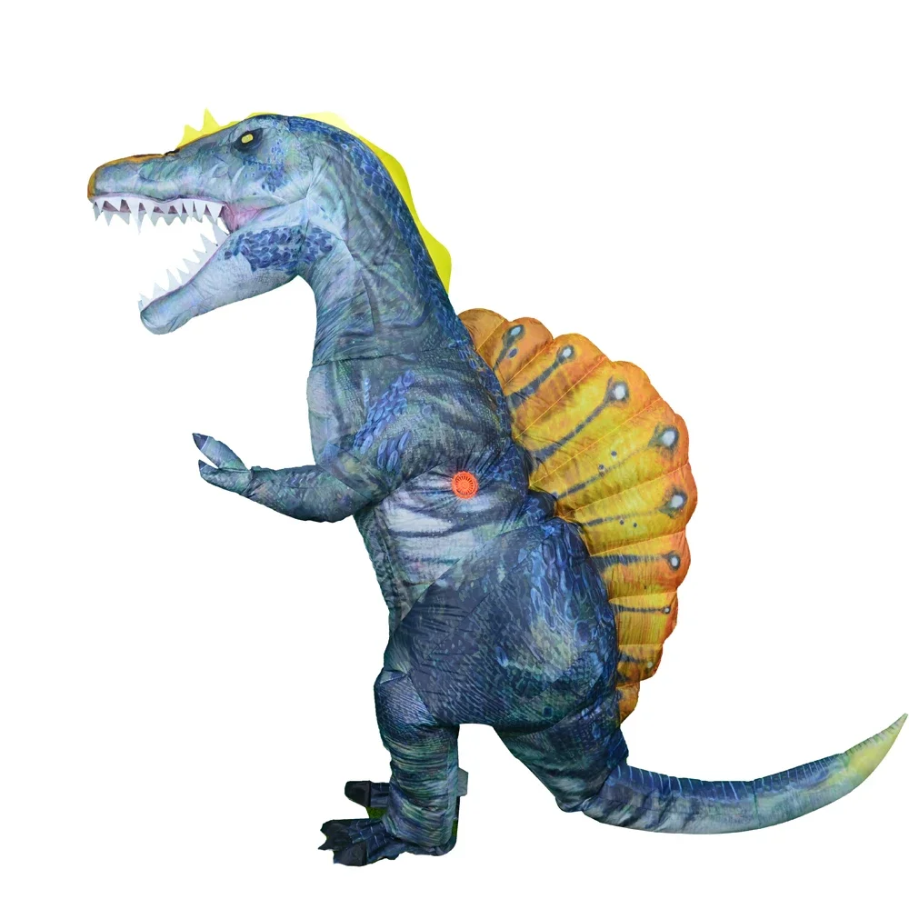 Inflável dino t-rex spinosaurus pterosaur triceratops adulto velociraptor traje mascote cosplay halloween mulher homem