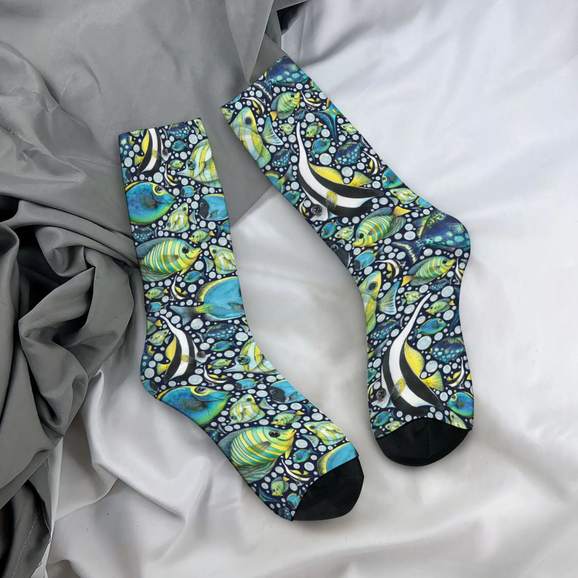 

Ocean Tropical Fish Socks Novelty Funny Men's Socks Comfortable Non-Slip Outdoor Casual Sports Socks Street Hip-Hop Happy Socks