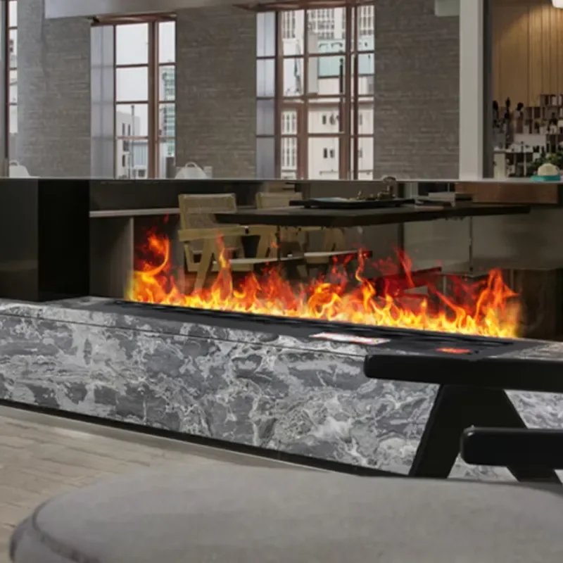 For Custom Made Ultra-Thin Electric Fireplace Smart TV Stand French Freestanding Inserts Easy Installation Water Vapour