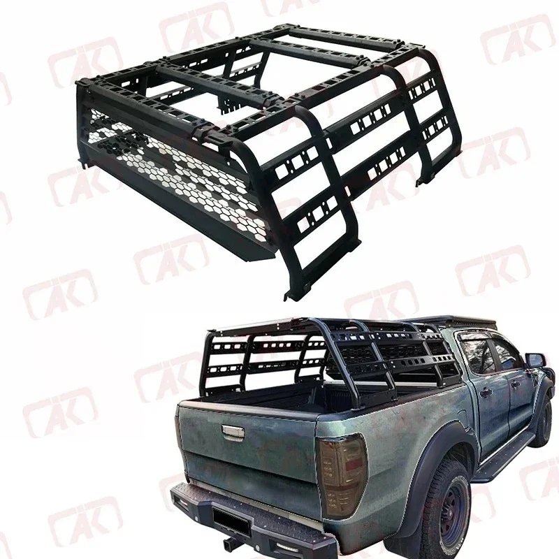 Universal Adjustable Tub Ladder Rack Multifunction Steel Cer Cage Roof Rack for 4x4 Pickup Ranger Hilux Np300