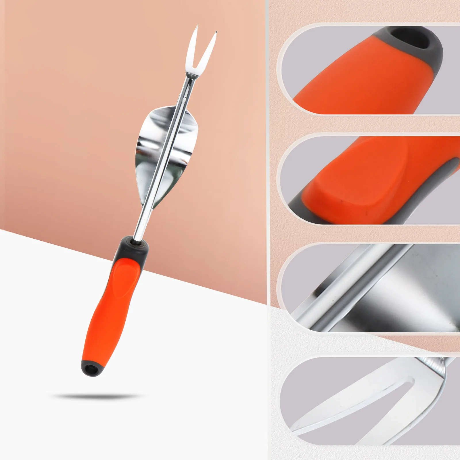 1 قطعة الفولاذ المقاوم للصدأ Weeder مجتذب حديقة أداة لسهولة إزالة الجذر المحمولة إزالة الأعشاب الضارة شوكة لا وجع إزالة الأعشاب الضارة شوكة أداة #6