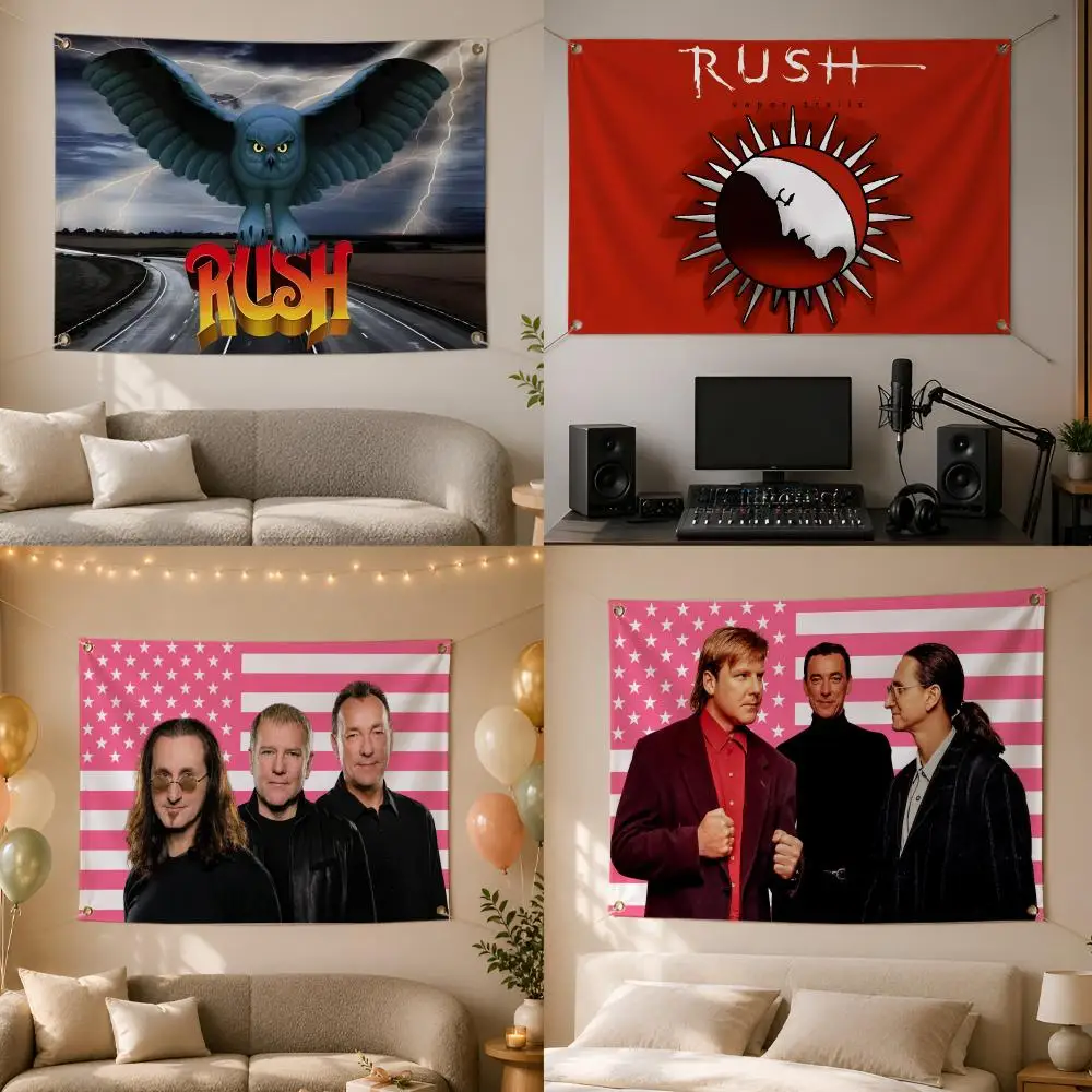 Band R-Rushs Flags Wall Hanging Flag Banner for Bedroom Dorm Party Festival Camping Indoor Outdoor Decor