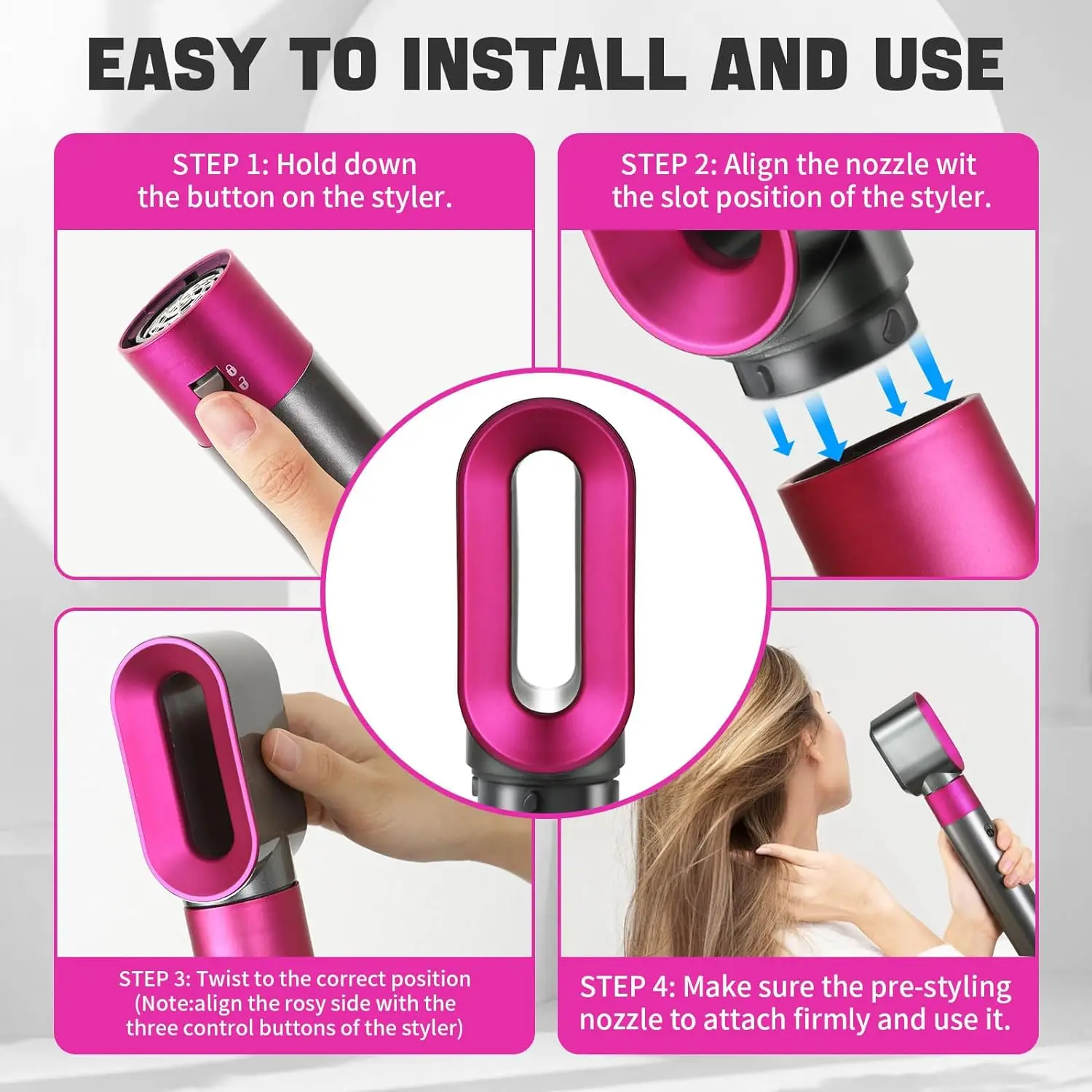 Hair Styler Curler Modeling Nozzle For Dyson Airwrap HS01 HS05 SenCiciMen X9 Hair Dryer Pre-Styling Nozzle Accessories Parts image 3