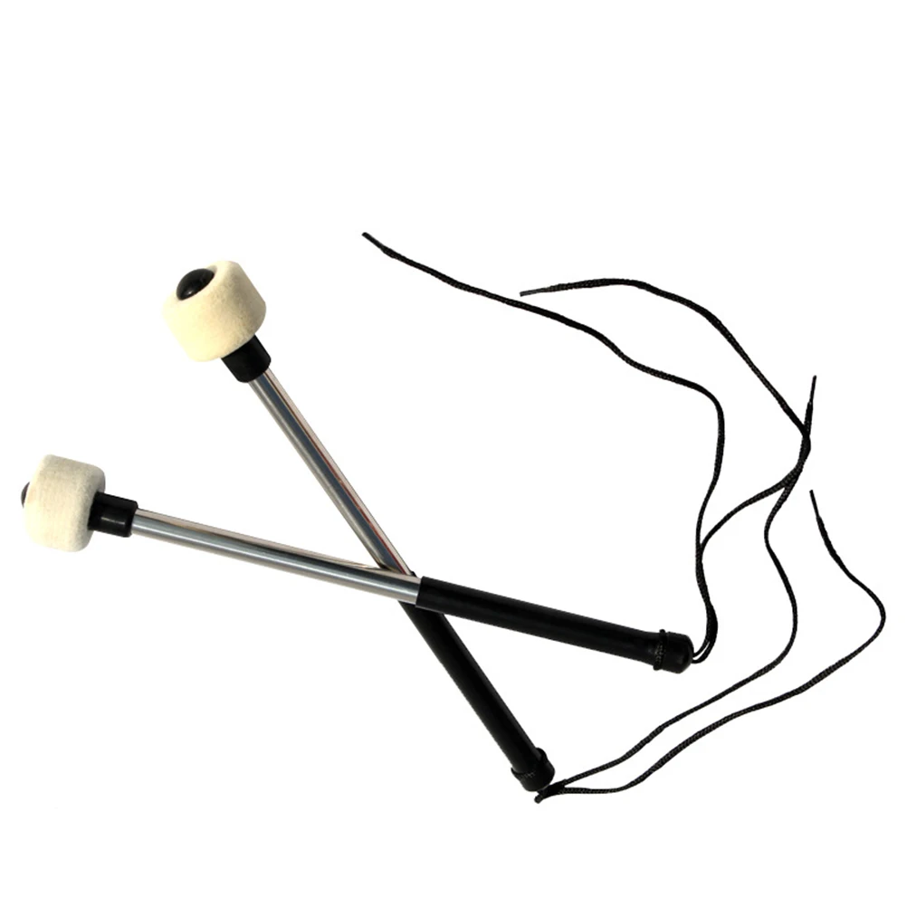 

2Pcs Snare Drum Beater Felt End Stainless Steel H Durable Percussion Music Instrument Accessory Gift Drumsticks