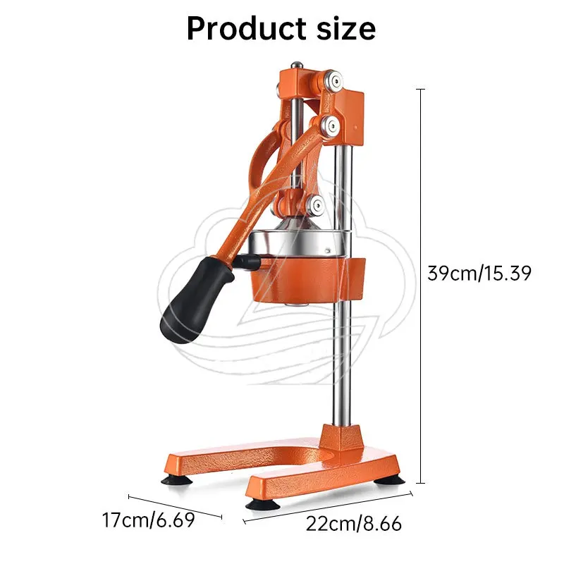 Heavy Duty Cast Iron Manual Citrus Juicer Commercial Grade Hand Press Orange Fruit Juice Squeezer