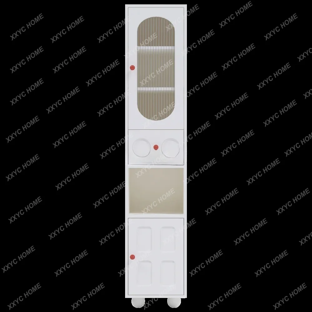 XX LCream wind ultra-narrow bedside table modern simple bedroom high small apartment storage cabinet