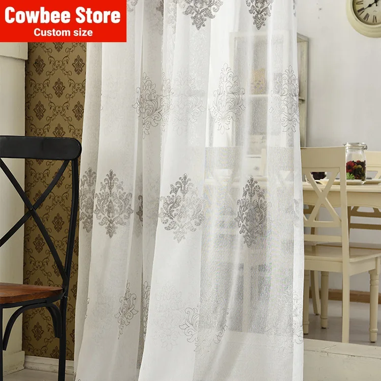 

Linen Embroidered Window Screen Curtains Living Room Dining Room Bedroom