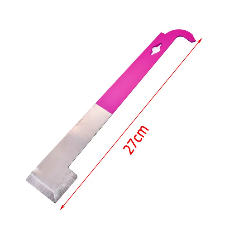 Beekeeping Equipmentc Pink 26.5cm Stainless Bee Hive Tool Frame Lifter and Scraper J Shape Hook Beekeeper Tool Scraping Knife