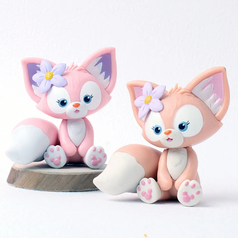 Disney Cartoon of Duffy Linabell PVC Action Figure Dolls Kawaii Animal Toy Cake Decoration Lovely Ornament Gifts for Children