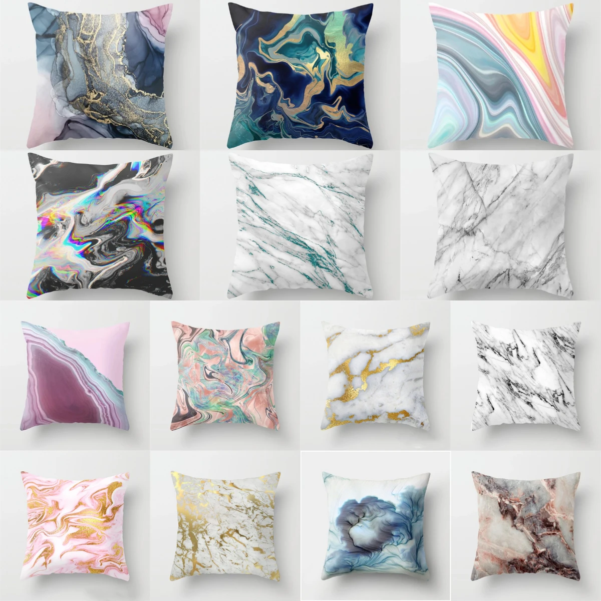 Nordic Marble Stone Texture Cushion Cover Modern Fashion Pillow Cover Decorative Pillow Case Home Decor Sofa Couch Throw Pillows